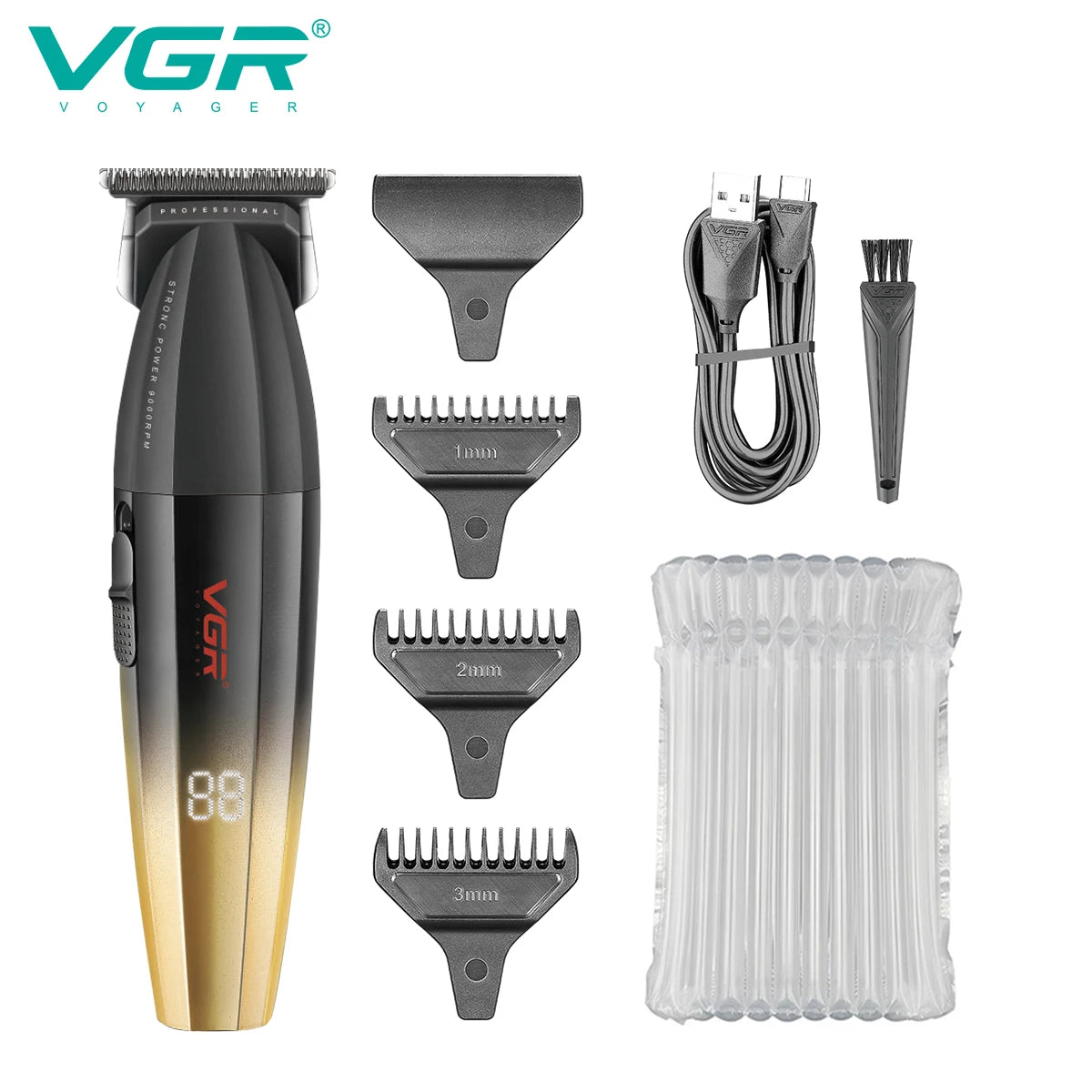 VGR Professional Electric Scissor 9000 RPM High end Hair Clipper Gradient Color Metal Body Carving Home Hair Trimmer V-906 Peaceful Pleasures Health and Wellness USB