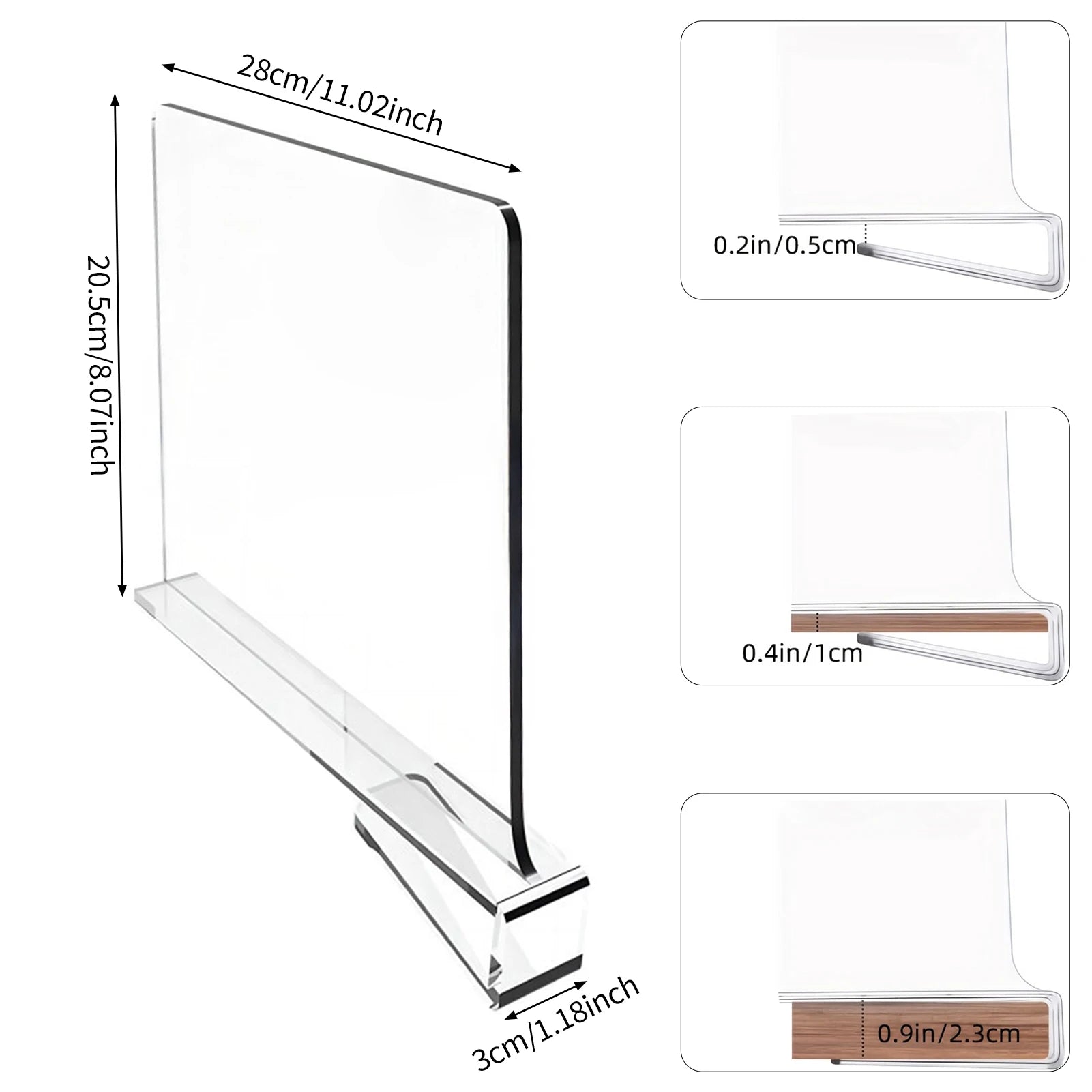 Transparent Acrylic Shelf Dividers Space-saving Shelf Divider Separator for Bedroom Bookcases Cabinets Peaceful Pleasures Health and Wellness