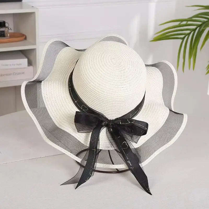 Women's Wide Brim Straw Sun Hat – UV Shield Beach Floppy Hat