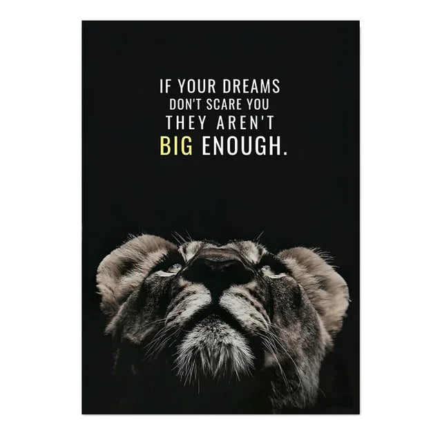 Nordic Lion Tiger Motivational Canvas Wall Art Poster Print Canvas Wall Art Peaceful Pleasures Health and Wellness 20 20x30cm Unframed