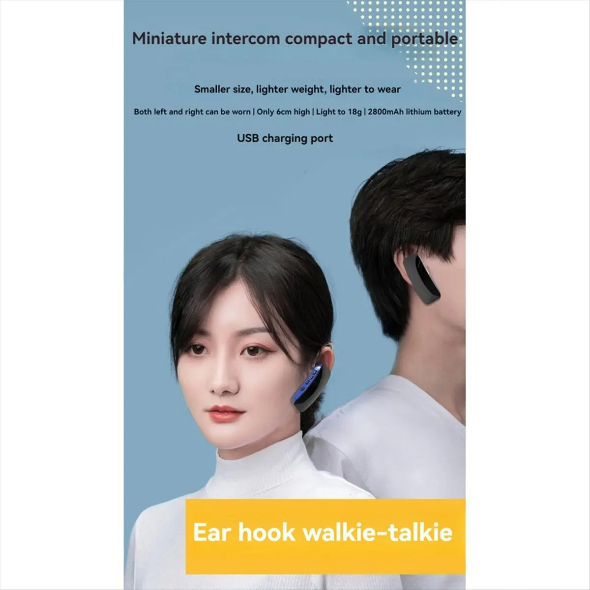 Mini Ear-Hook Walkie Talkie Headset | 16-Channel, 500m Range Peaceful Pleasures Health and Wellness