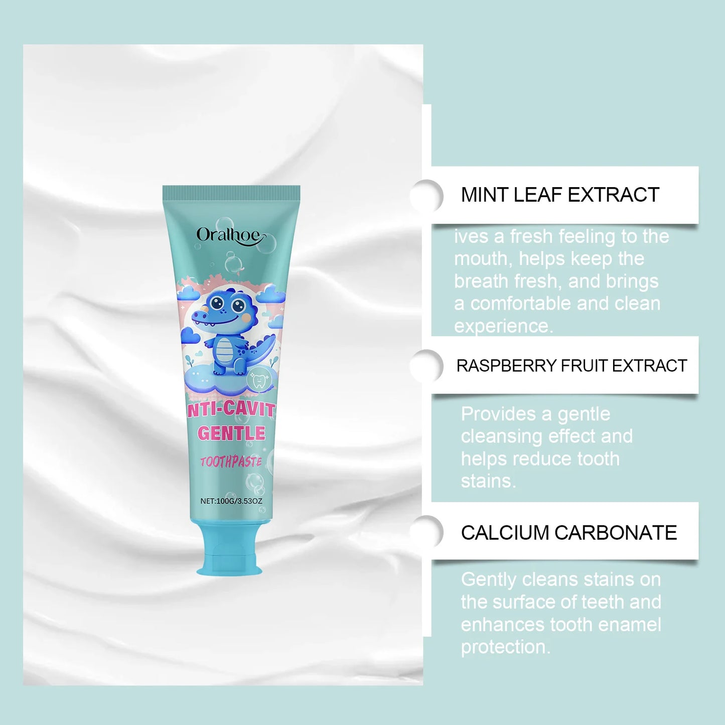 Oralhoe Kids Anti-Cavity Toothpaste | Enamel & Stain Care