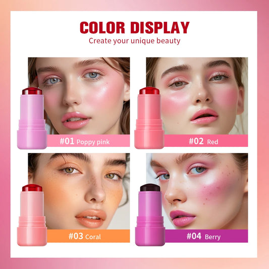 Milk Jelly Tint Stick Water Jelly Lip Gloss Sheer Cheek Stain Cooling Feel Natural Tint Multi Use Makeup Peaceful Pleasures Health and Wellness