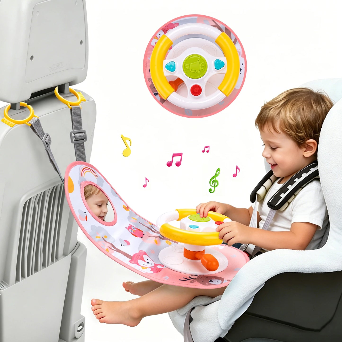 Baby Car Eletric Steering Wheel Toy Music Simulate Driving Seat
