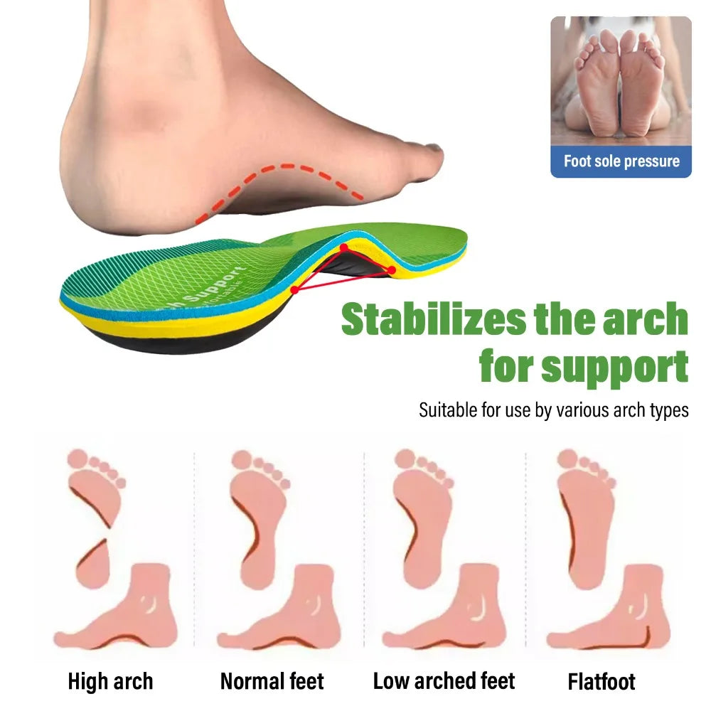 1Pair Anti-slip Corrective Sports Insoles Arch Support Ortchopedic Insoles Gel Shock Absorption Sole Pads for Men Women Peaceful Pleasures Health and Wellness