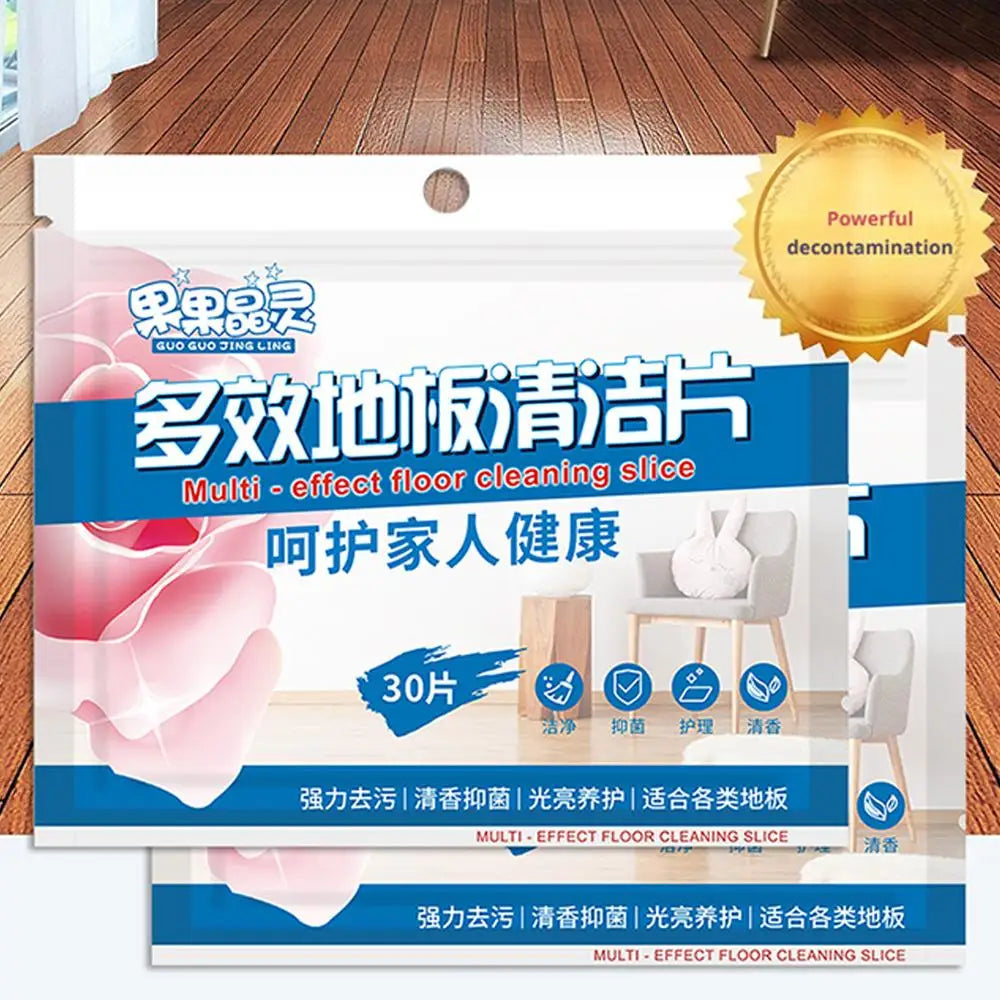 30Pcs Floor Cleaner Sheets Strong Decontamination Tile Floor Mopping Cleaning Tablets Papers For Bathroom Cleaning Supplies Peaceful Pleasures Health and Wellness