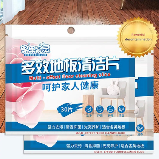 30Pcs Floor Cleaner Sheets Strong Decontamination Tile Floor Mopping Cleaning Tablets Papers For Bathroom Cleaning Supplies Peaceful Pleasures Health and Wellness