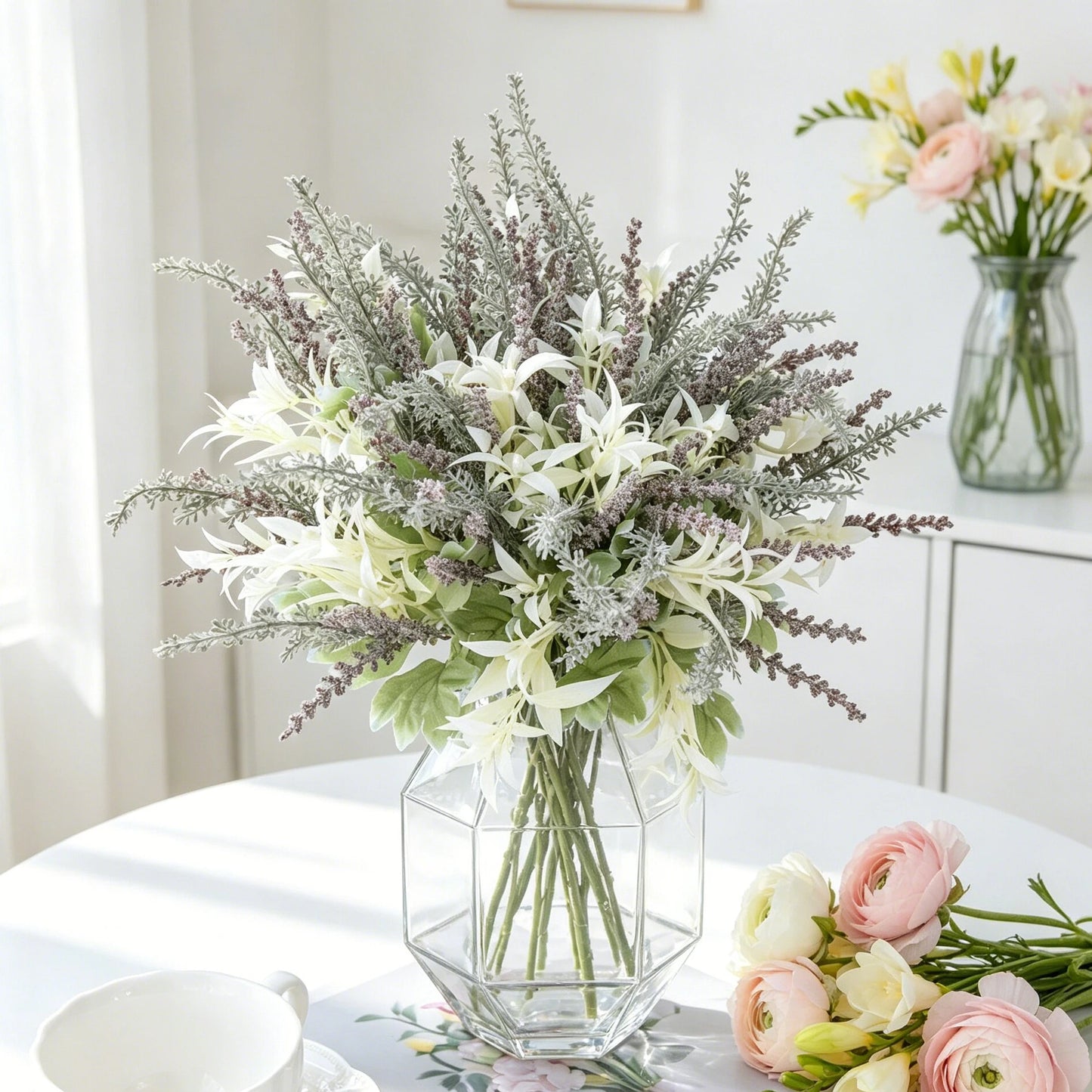 Artificial Lavender Gypsophila Bouquet – Wedding & Home Decor