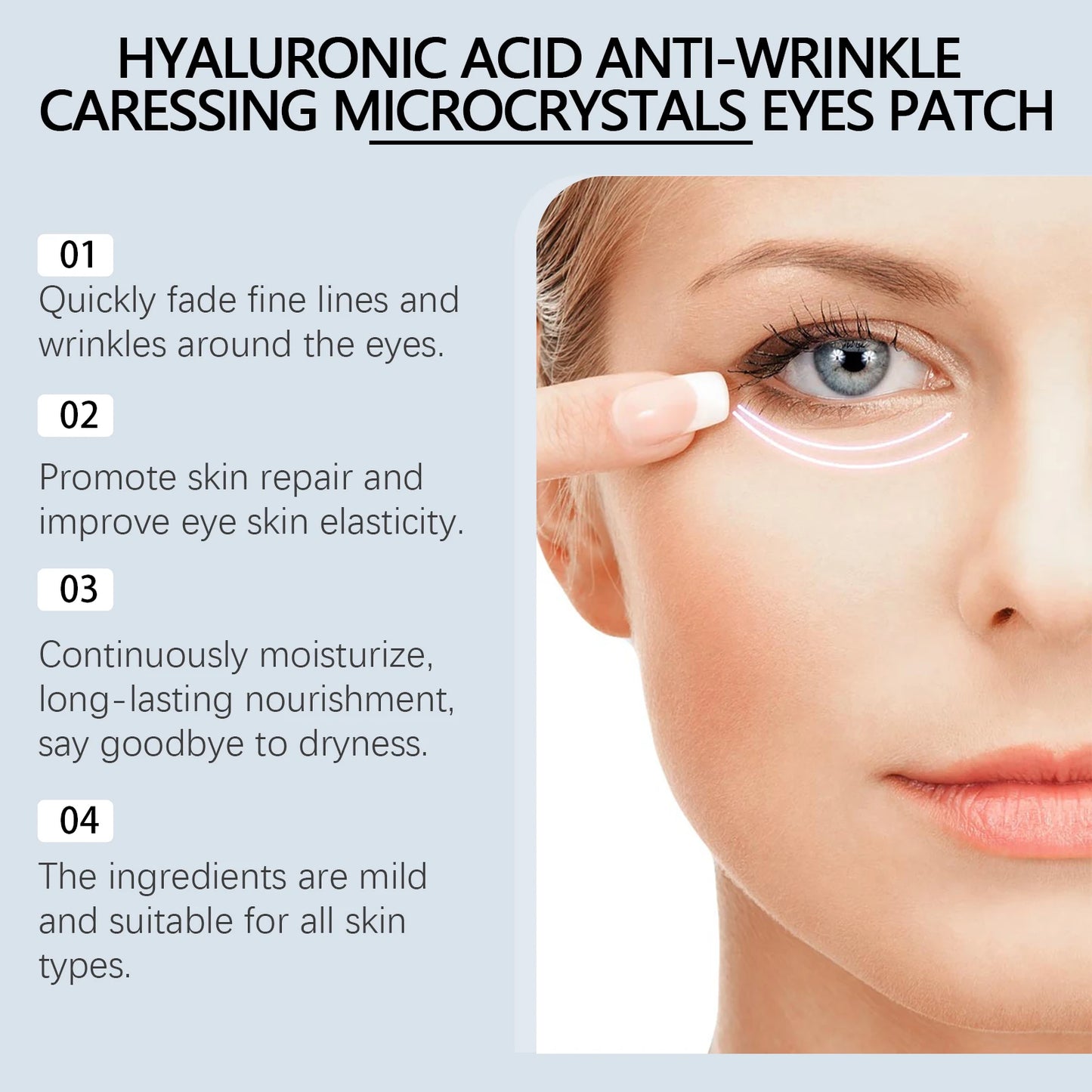 Microneedle Hyaluronic Acid Eye Patches – Anti-Wrinkle Treatment