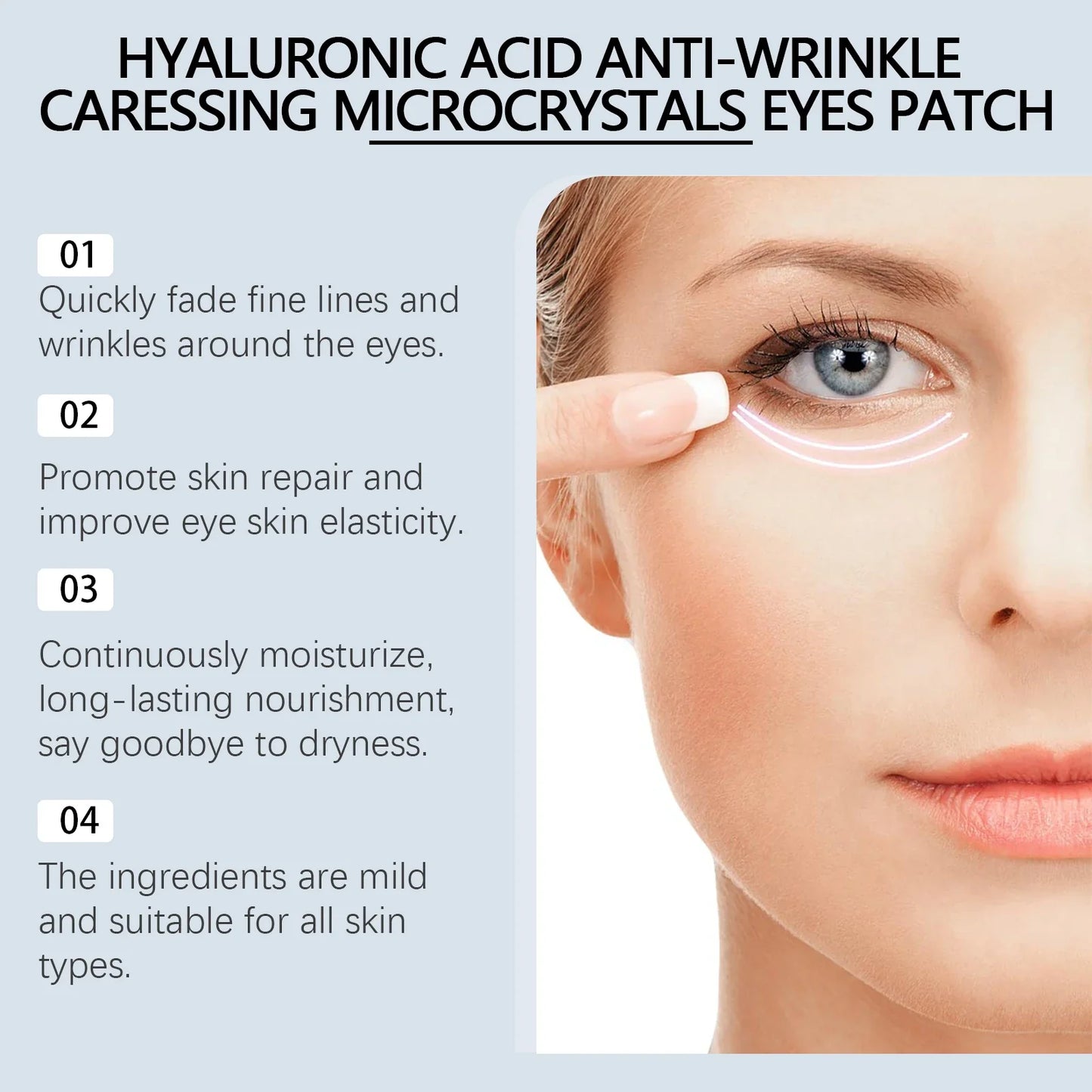 Microneedle Eye Patches – Hyaluronic Acid Anti-Wrinkle Mask