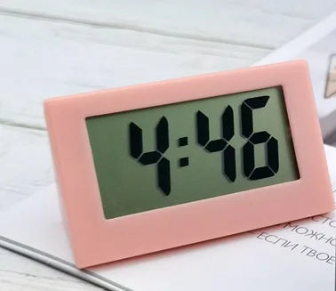 Mini LED Digital Desktop Clock Simple Small Portable Mute Big Digits Electronic Clock For Bedroom Elderly Student Exam Peaceful Pleasures Health and Wellness Pink