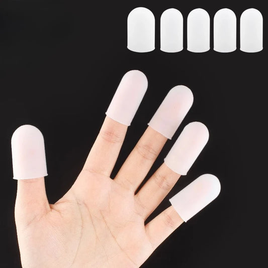 5Pcs Thickened Silicone Finger Protection Cover Heat-insulating High-temperature Resistant Anti-slip Finger Cover Peaceful Pleasures Health and Wellness
