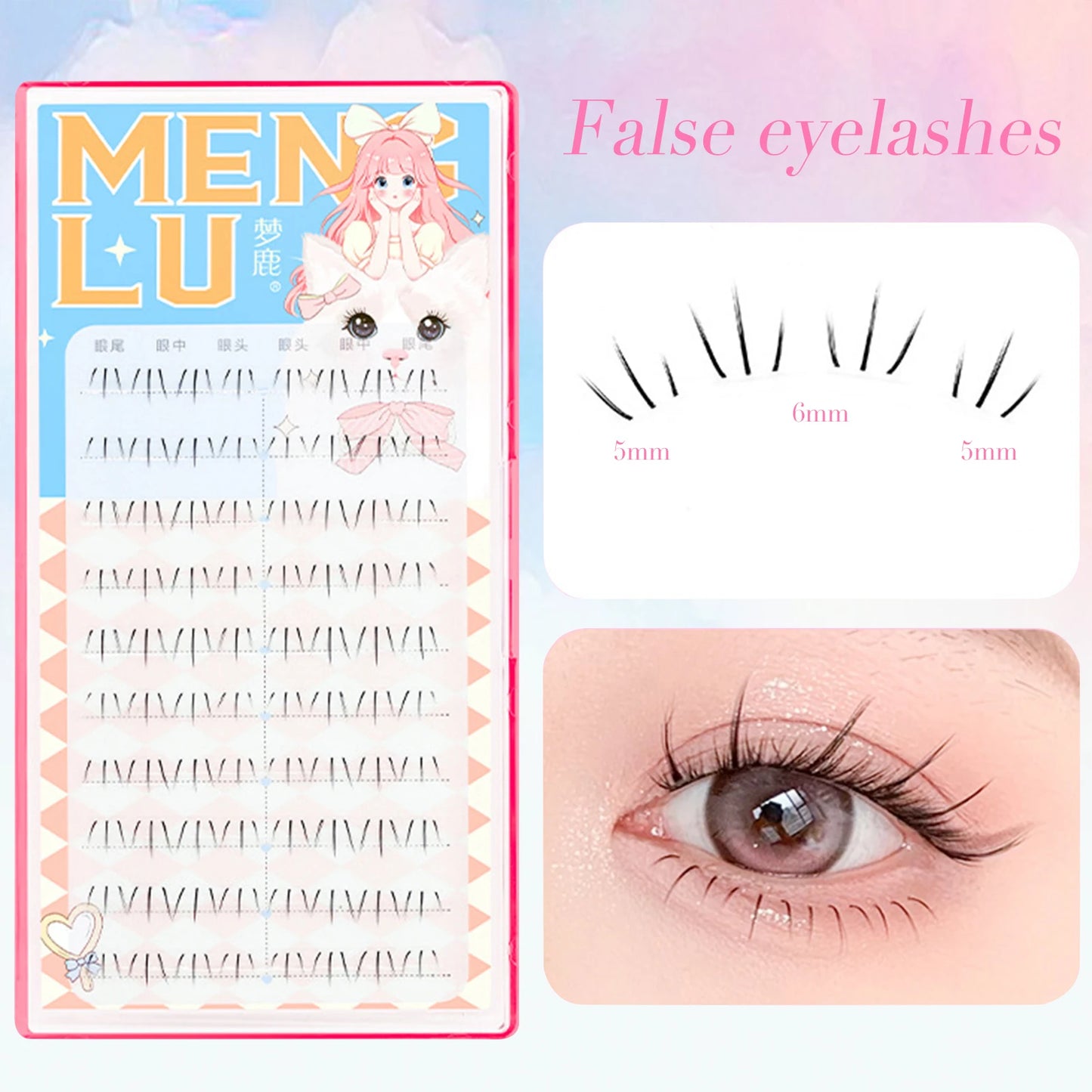 Cat's paw Eyelashes Cluster Lashes Individual Lashes Soft Idol Lash Clusters Reusable Natural DIY Under Lashes Peaceful Pleasures Health and Wellness