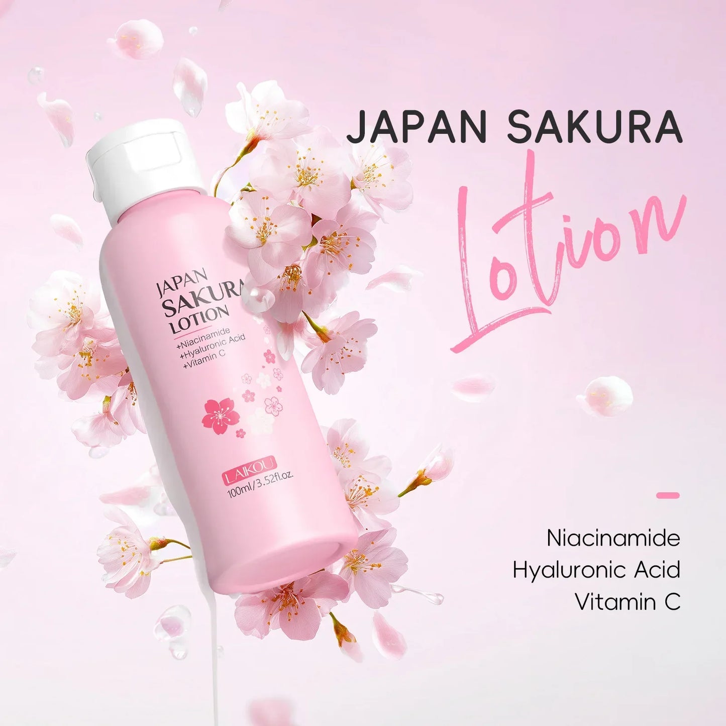 LAIKOU Sakura Face Lotion – Pore Minimizing & Hydrating Peaceful Pleasures Health and Wellness