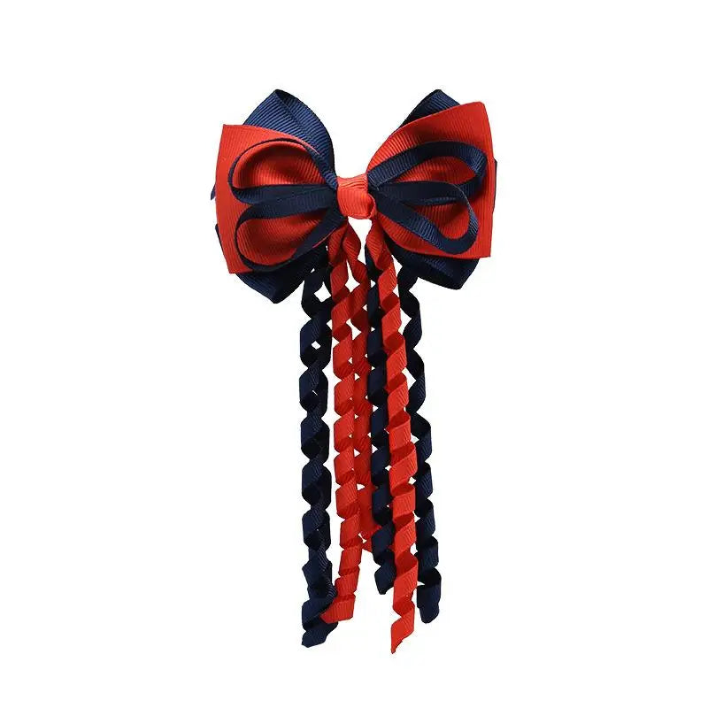 Festival Bow Hair Clips – Curly Ribbon Tassel Hairpins for Girls