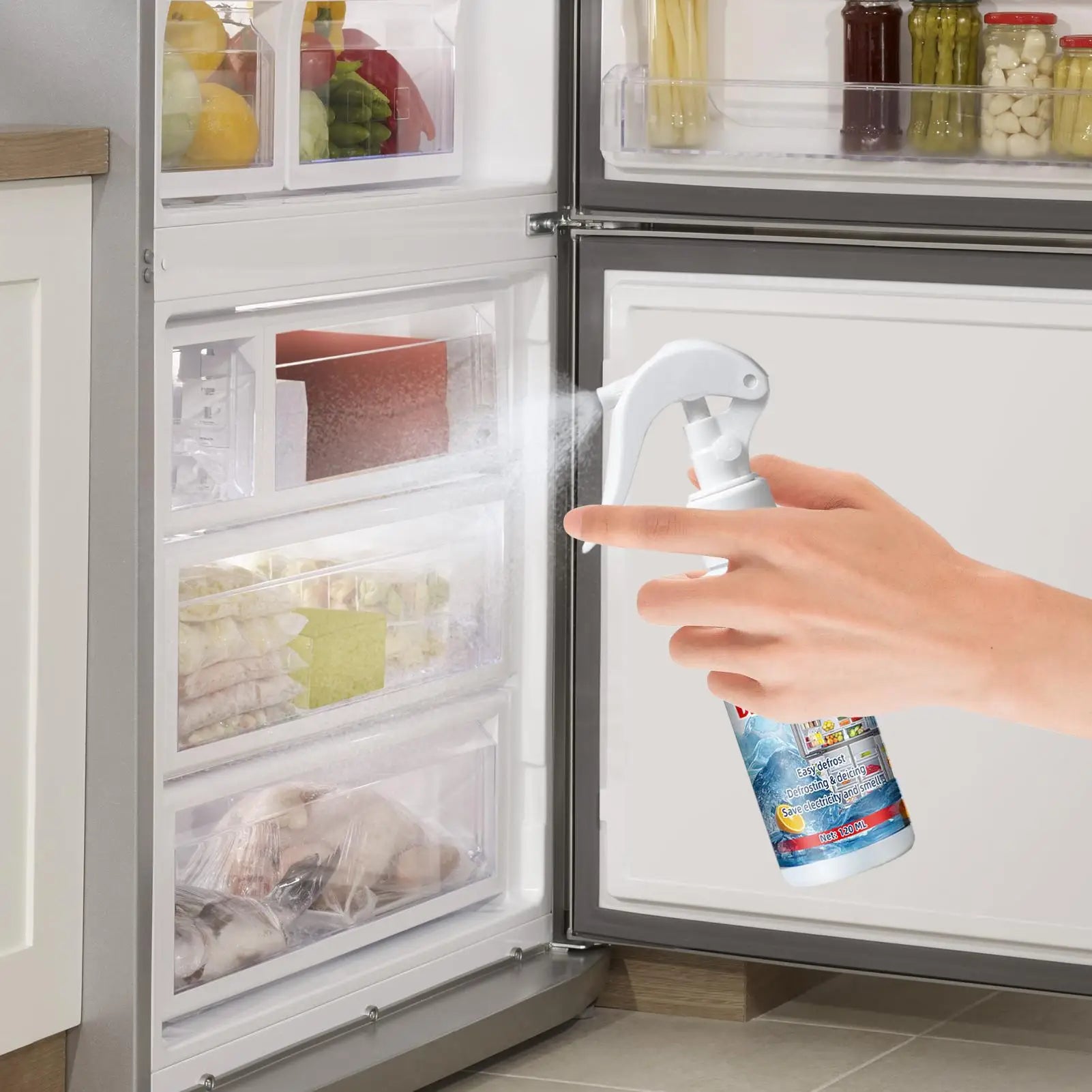 120ml Fridge Defrosting Spray – Freezer De-Icer & Cleaner Defrosting Spray Peaceful Pleasures Health and Wellness