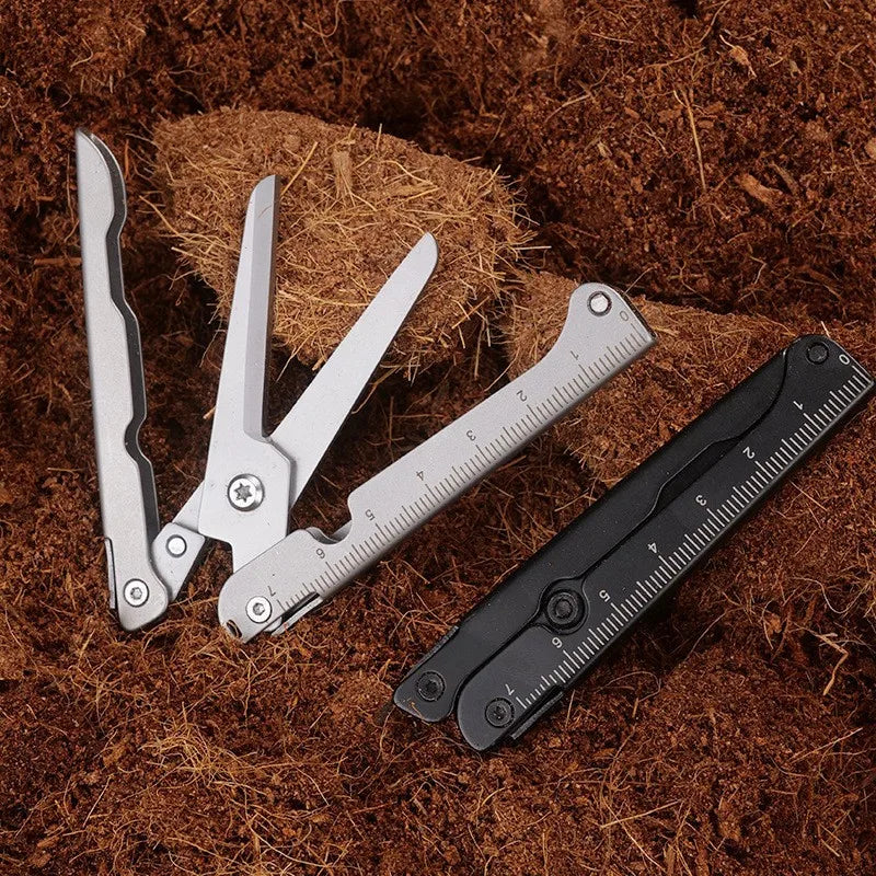 Stainless Steel Folding Mini Scissors Outdoor Portable Simple Camping Small Tools Household Mini Multi-functional Small Scissors Peaceful Pleasures Health and Wellness