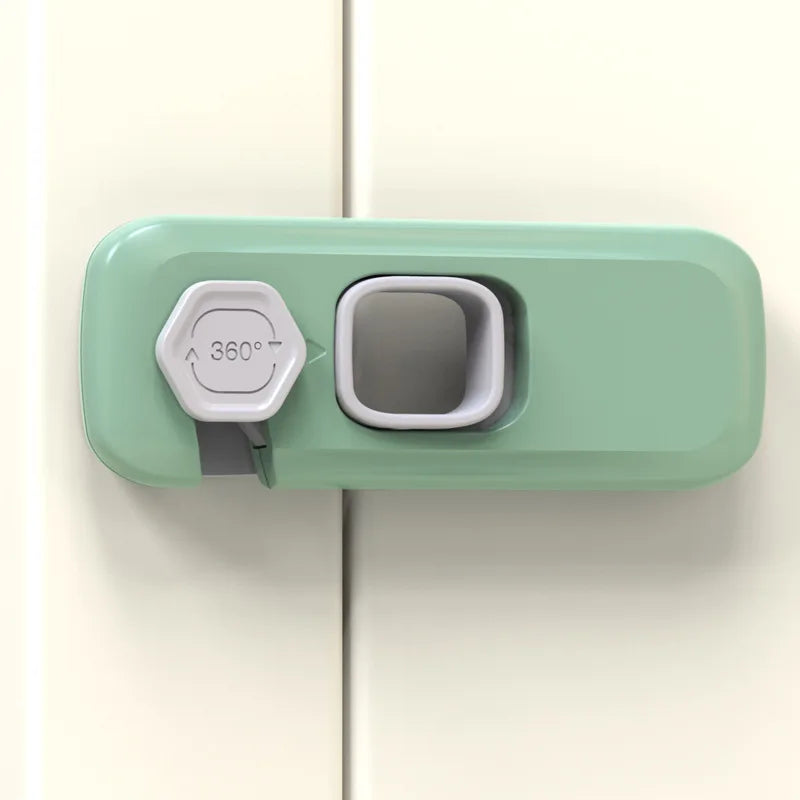 Child Proof Cabinet Locks Safety Buckle Anti Pinch Hand for Refrigerator Drawer Opposite Door Cabinet Closing Baby Protectionn Peaceful Pleasures Health and Wellness green