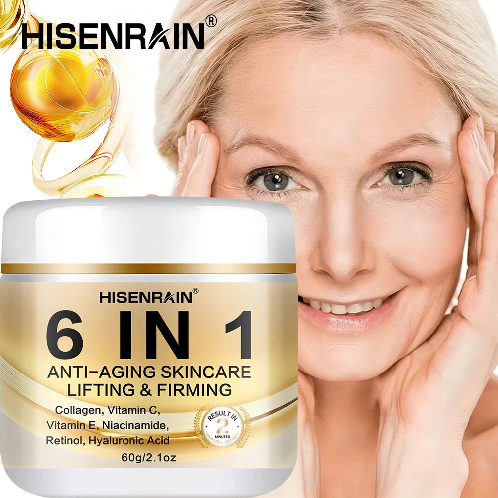 HISENRAIN 6-in-1 Anti-Aging Firming Cream – Wrinkle Reducer, Tightening & Rejuvenating Cream for Face. Peaceful Pleasures Health and Wellness
