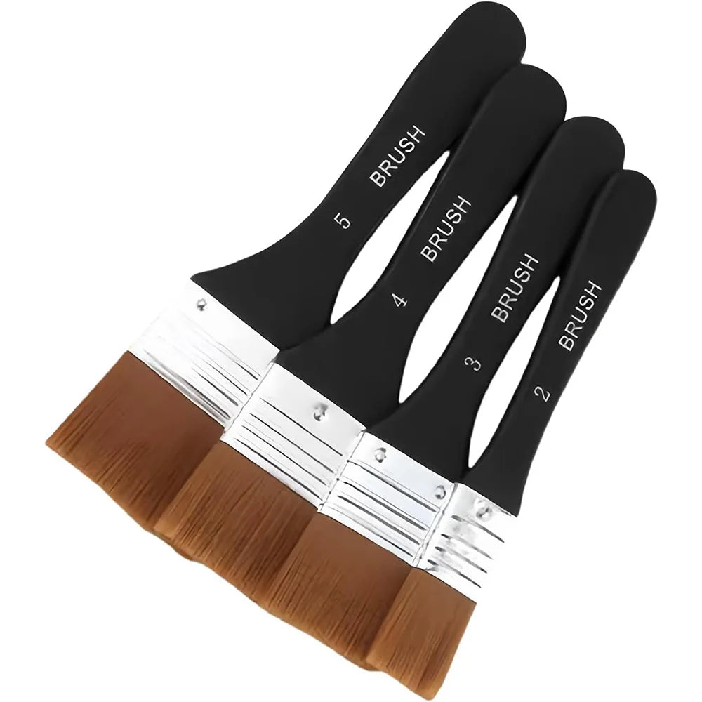 1/3/4 Pcs Paint Brush, Flat Bright Paint Brushes Craft Basecoating Paint Brushes with Wooden Handle for Acrylic, Oil, Watercolor Peaceful Pleasures Health and Wellness 4 PCS Brush
