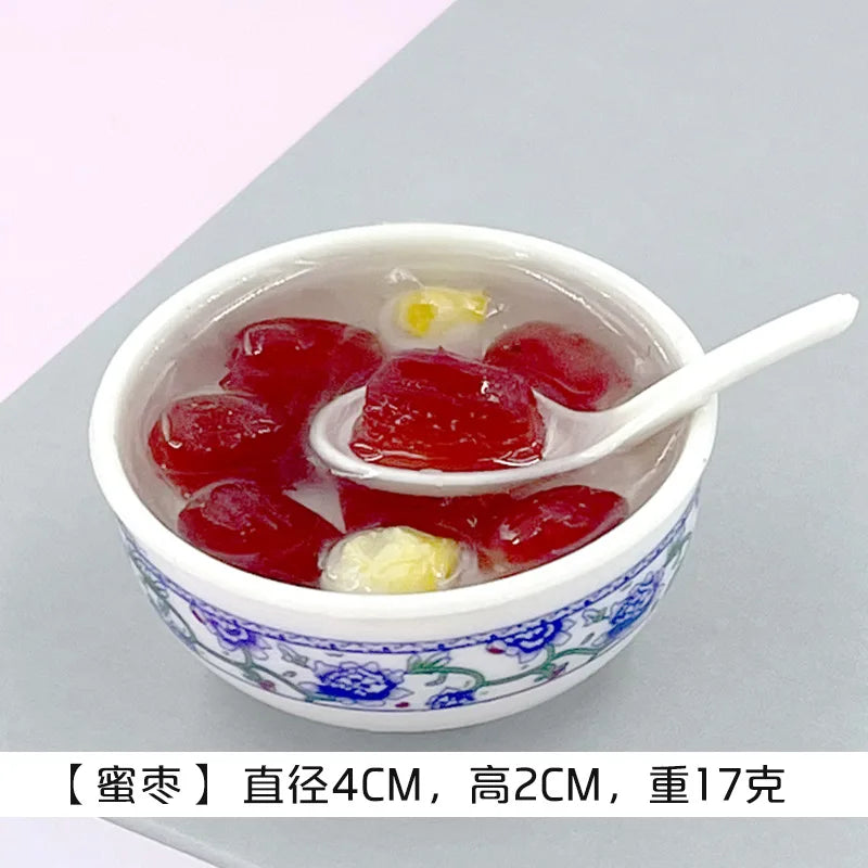 1PCS 4cm Miniature Chinese Desserts Dollhouse Bowl Desserts Food Mini Pretend Food Doll Kitchen Decor Accessories Home Kawaii Peaceful Pleasures Health and Wellness 14