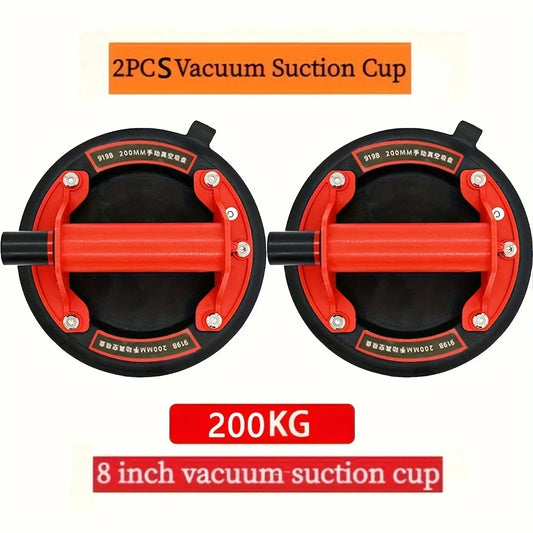 New 2024 Vacuum Suction Cup 200kg Load Capacity Heavy Duty Vacuum Machine for 8 Inch Lifting Adsorption of Tile Glass Peaceful Pleasures Health and Wellness Red 2PCS