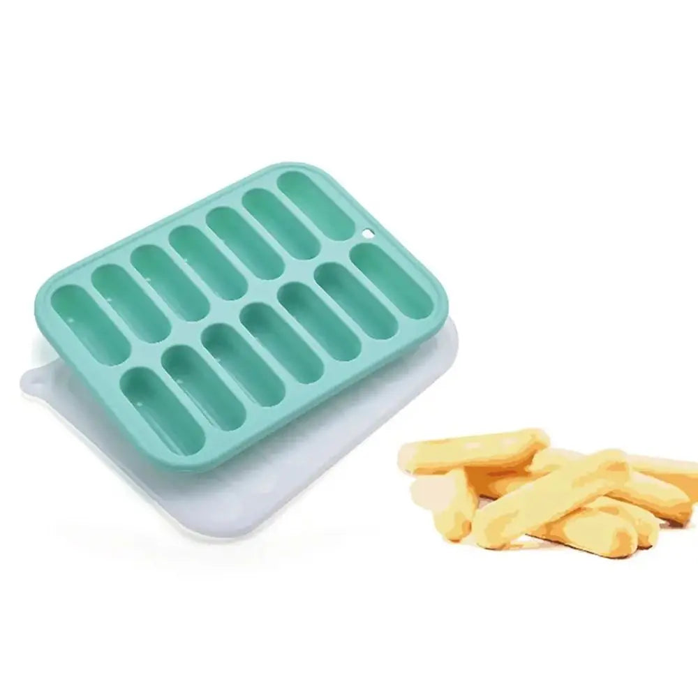 14-Grid Non-Stick Silicone Sausage & Hot Dog Mold with Lid