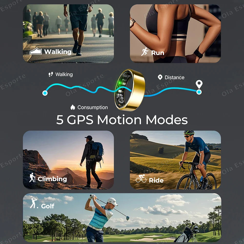 Smart Ring 2025 – Heart Rate, SpO2 & Sleep Tracker | 5ATM