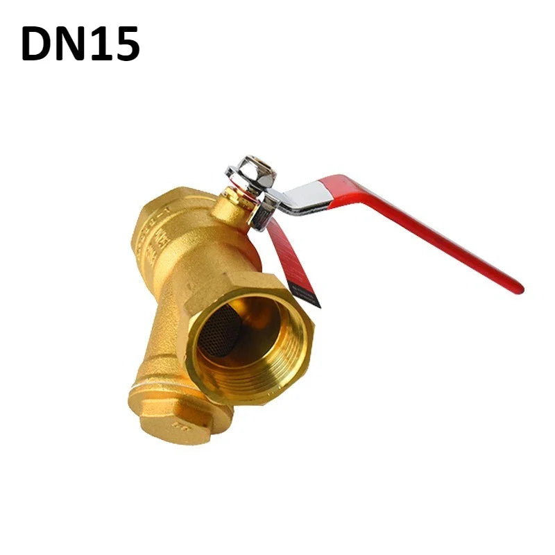 Brass Y-Strainer Filter Valve with Handle – 1/2" 3/4" 1"