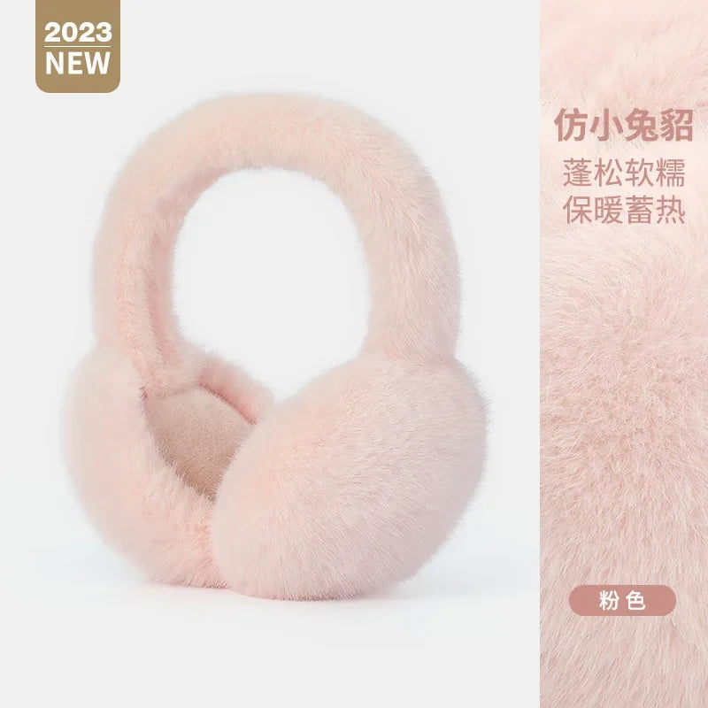 Soft Plush Ear Warmer Winter Earmuffs for Women Men Fashion Solid Color Warm Ear Cover Fashion Outdoor Cold Protection Earmuffs Peaceful Pleasures Health and Wellness pink