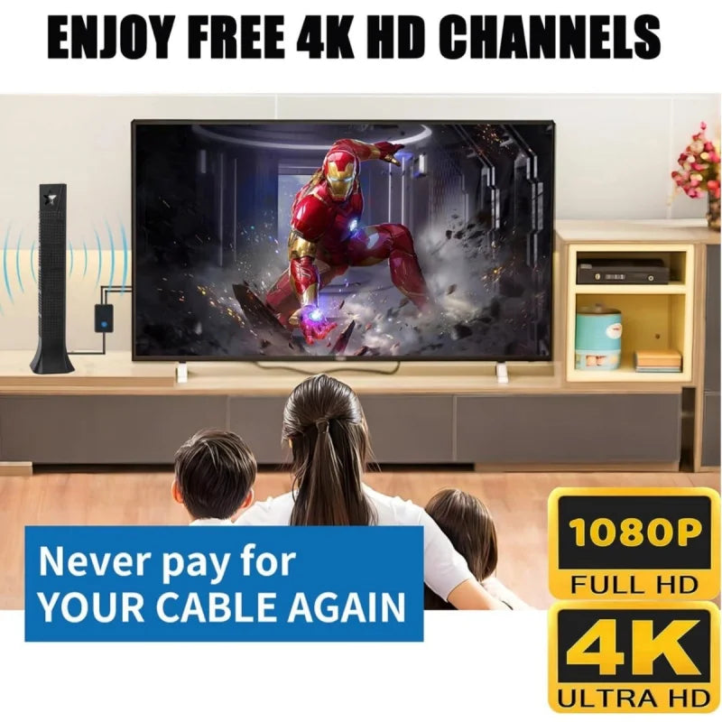 Digital HD TV Antenna ATSC DVB-T2 Indoor Outdoor 36dB 5m