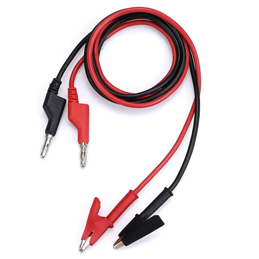2-Pack Banana Plug Alligator Clip Test Lead Wires 15A 1M Electrical Test Leads Peaceful Pleasures Health and Wellness Default Title