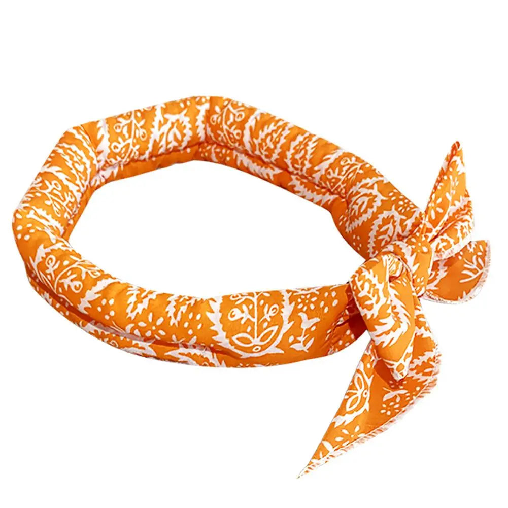 Dog Cooling Collar Summer Pet Cat Dog Ice Scarf Animal People Outdoor Sports Headband Towel Wristband Dog Bibs Pet Dog Supplies Peaceful Pleasures Health and Wellness Yellow