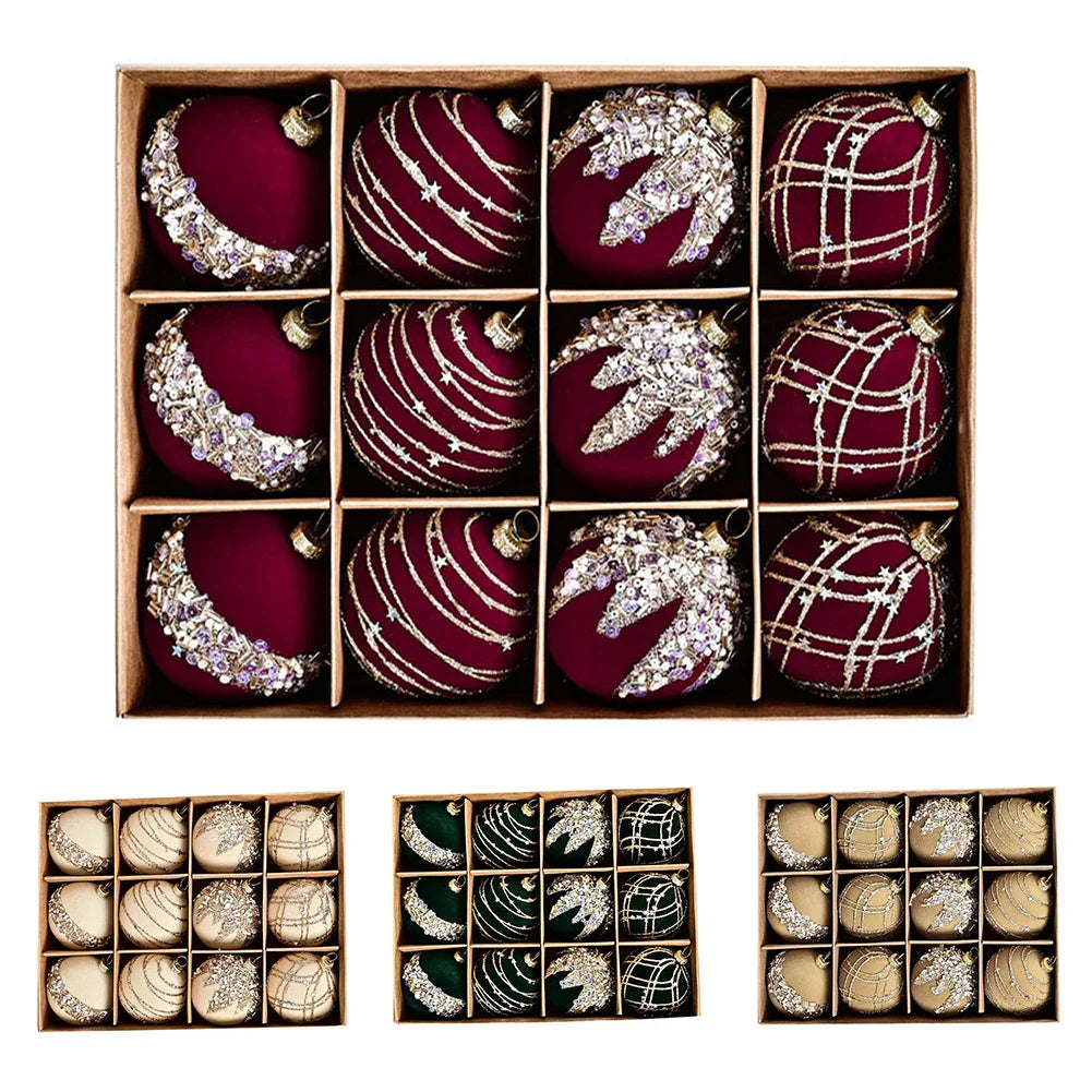 Christmas Ball Ornaments Set of 12 – Tree & Wreath Decor