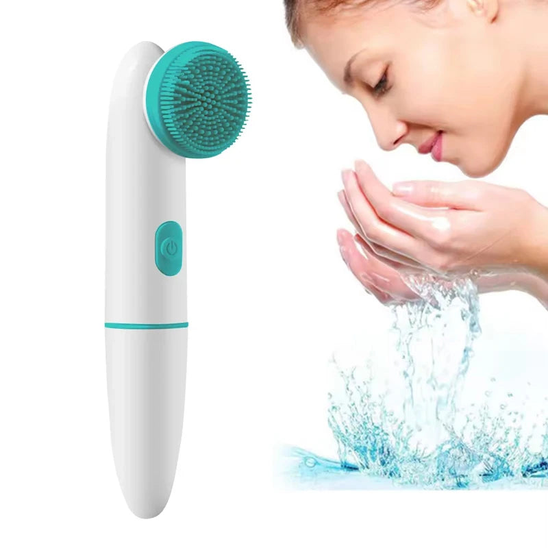 2-in-1 Silicone Facial Cleanser with 2-Speed Sonic Vibration Electric Face Wash Pore Cleansing Brush for Lip Target Area Peaceful Pleasures Health and Wellness