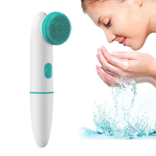 2-in-1 Silicone Facial Cleanser with 2-Speed Sonic Vibration Electric Face Wash Pore Cleansing Brush for Lip Target Area Peaceful Pleasures Health and Wellness