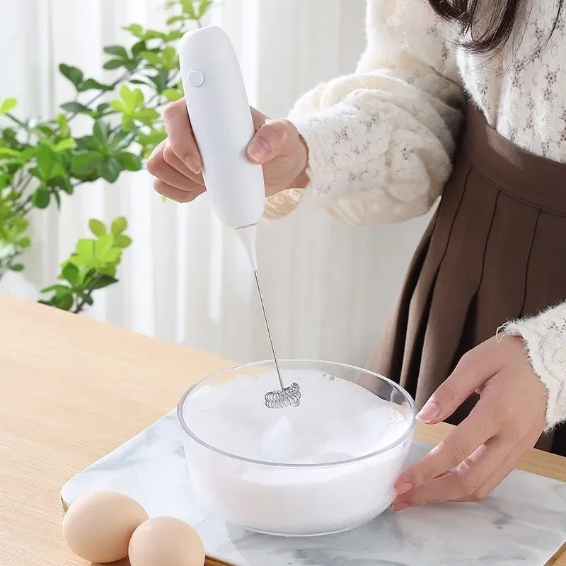 1PC Battery Model Handheld Egg Beater Froth Mixer Kitchen Automatic Coffee Milk Foaming Mixer Kitchen Whisk Tools Peaceful Pleasures Health and Wellness