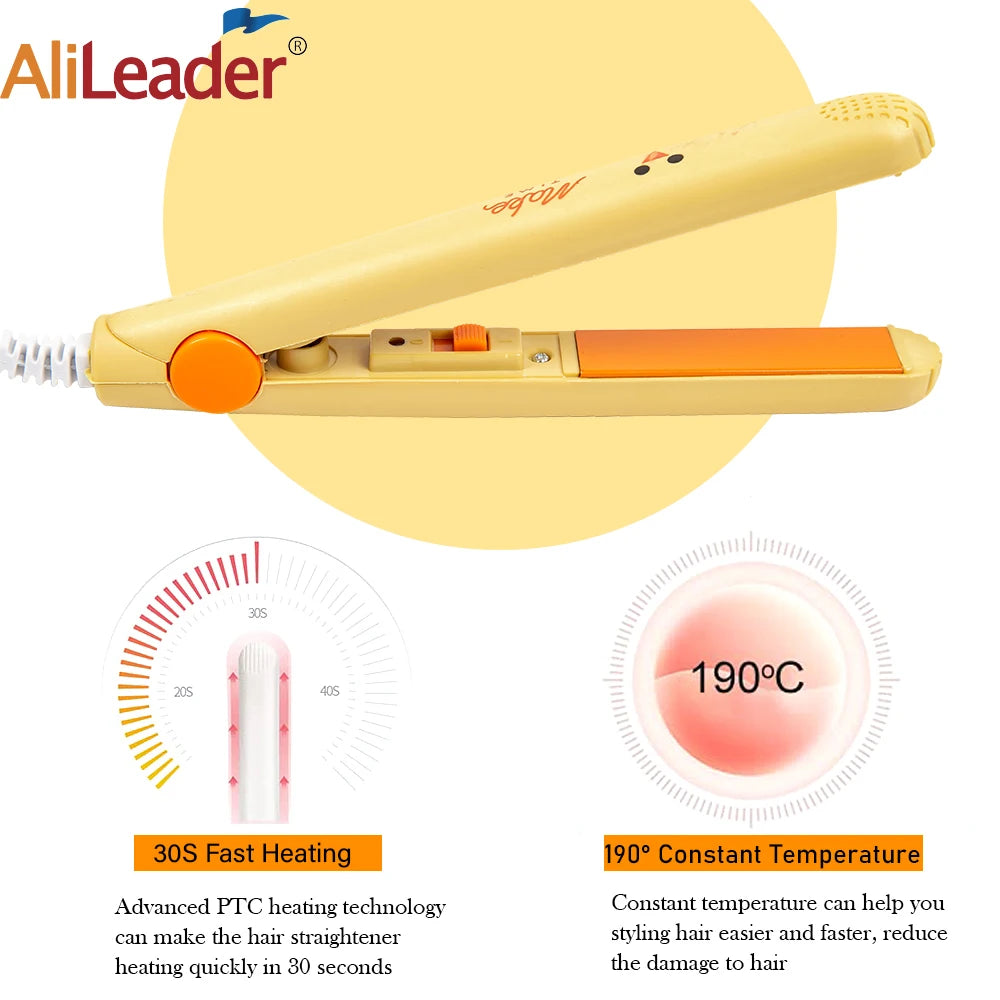 2 In 1 Protabel Flat Iron Hair Straightener And Curling Iron 6.7"Mini Ceramic Straight Hair Flat Irons Curl Flat Iron For Girls Peaceful Pleasures Health and Wellness