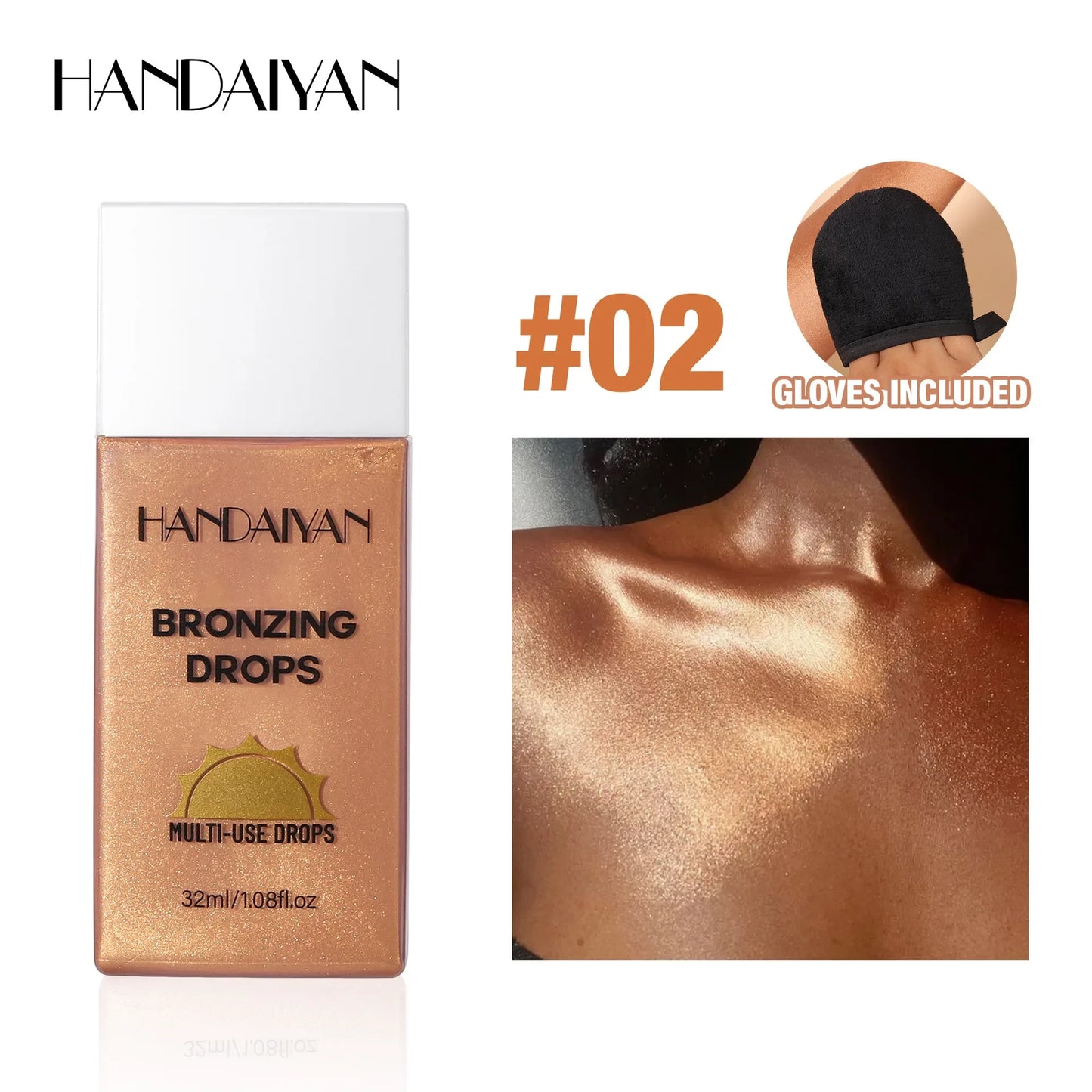 Waterproof Shimmer Bronze Body Foundation & Tanning Lotion