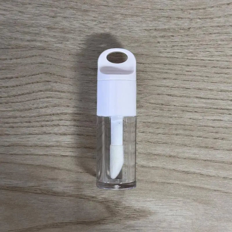 1Pcs Cute Big Brush Wand Transparent 4ml Lip Gloss Tube Plastic Round Empty Lip Gloss Container Peaceful Pleasures Health and Wellness White