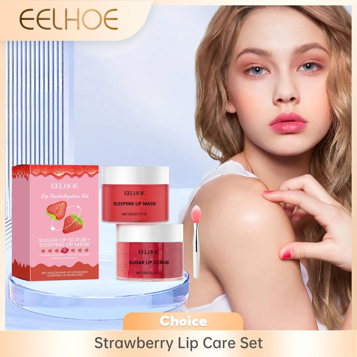 Eelhoe Vitamin C Lip Scrub & Overnight Mask Set – Nourish & Brighten