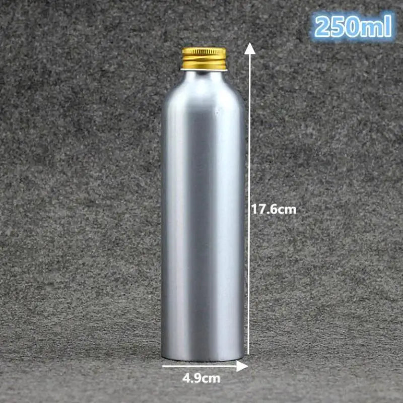 Gold Aluminum Refillable Travel Bottle 50ml–250ml Screw Cap