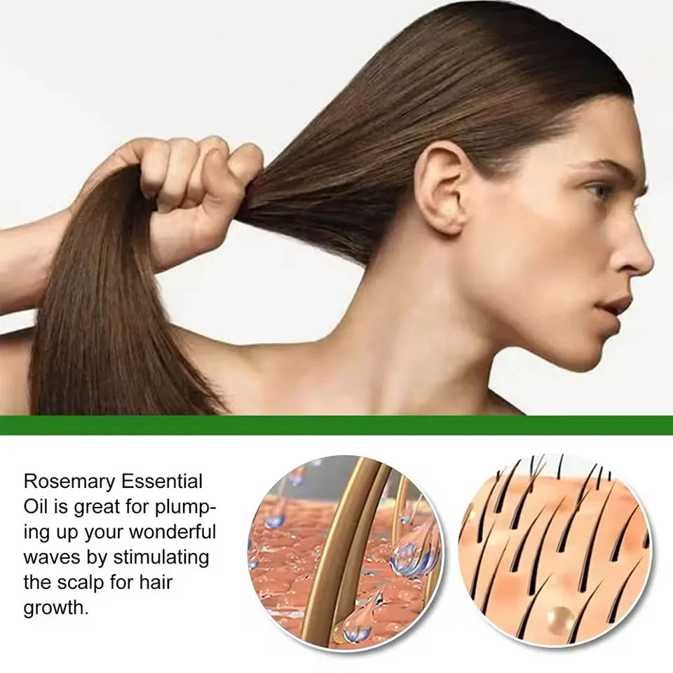 Hair Growth Oil Organic Peppermint Rosemary Scalp Strengthening Oil Nourishing Care Anti-split Ends and Hair Loss Hair Oil Set Peaceful Pleasures Health and Wellness