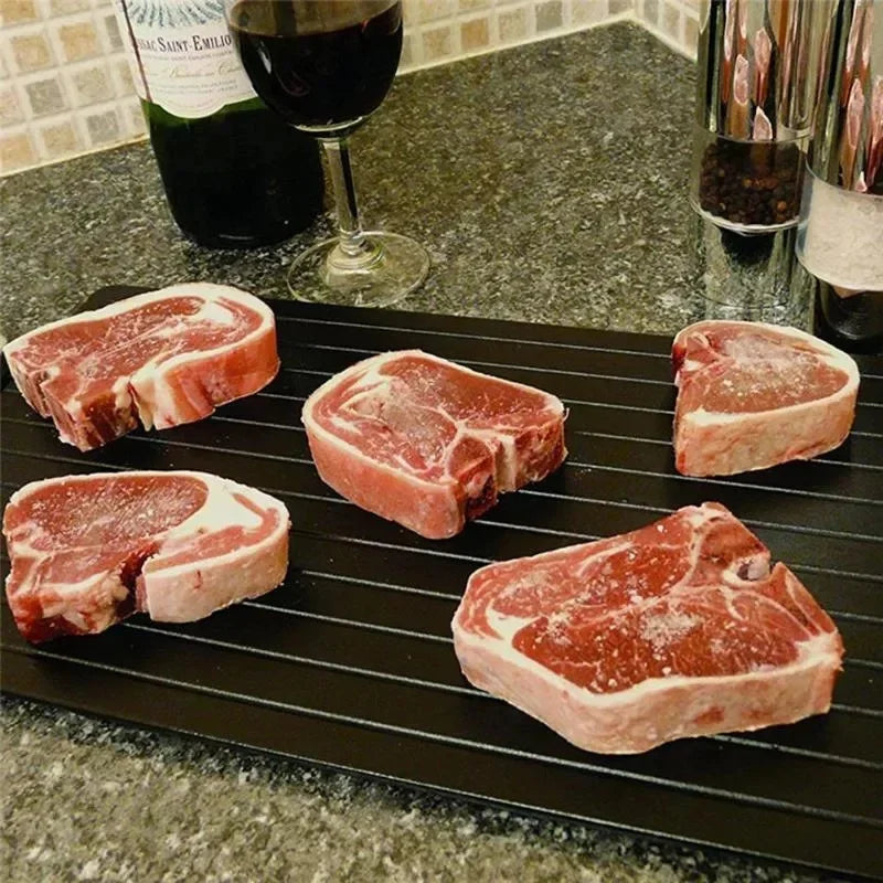 1pcs Fast Defrost Tray Fast Thaw Frozen Food Meat Fruit Quick Defrosting Plate Board Defrost Tray Thaw Master Kitchen Gadgets Peaceful Pleasures Health and Wellness 23 X 16.5 X 0.2cm