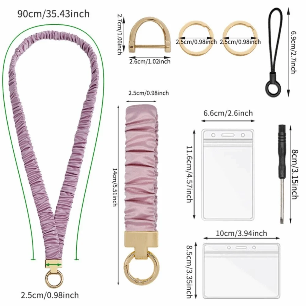 Safety Breakaway Buckle ID Badge Lanyard Stretchy Scrunchie Style Adjustable Elastic Material Retractable Lanyard Set Peaceful Pleasures Health and Wellness