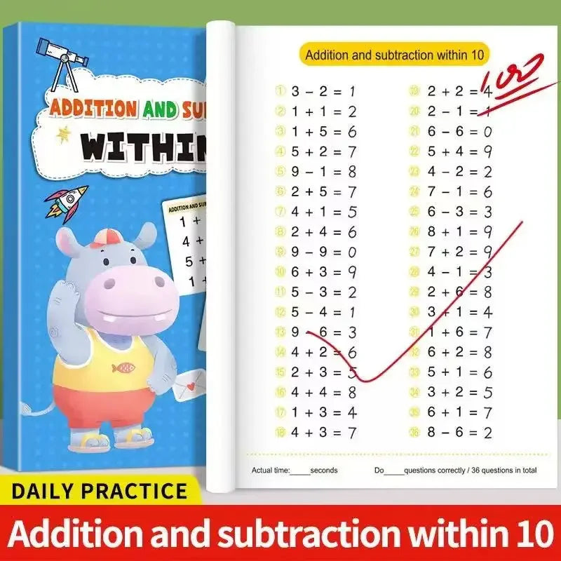 Addition Subtraction Arithmetic Exercise Book Quick Calculation Math