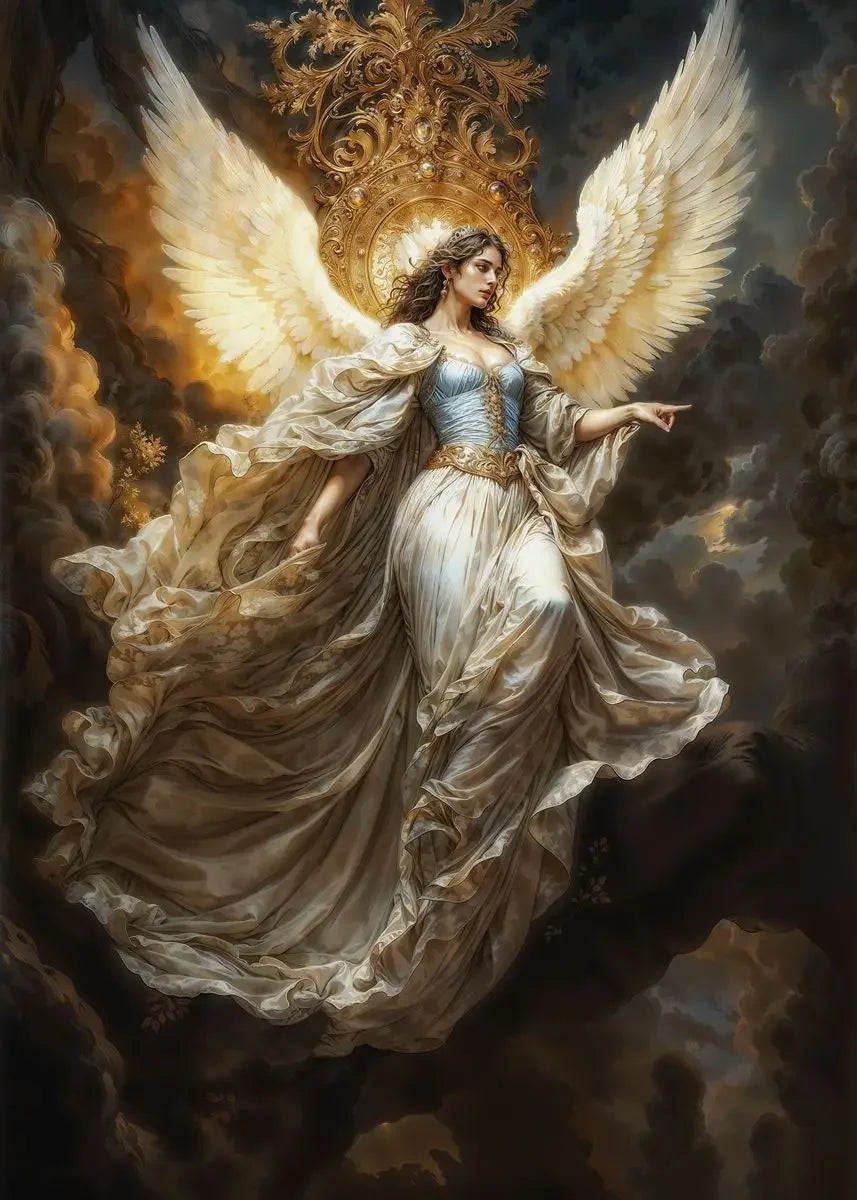 Nordic Religious Art Benevolent Portrait Of The Virgin Mary Archangel Canvas Painting, Wall Art for Living Room Home Decor Peaceful Pleasures Health and Wellness 6 20x30cm Unframed