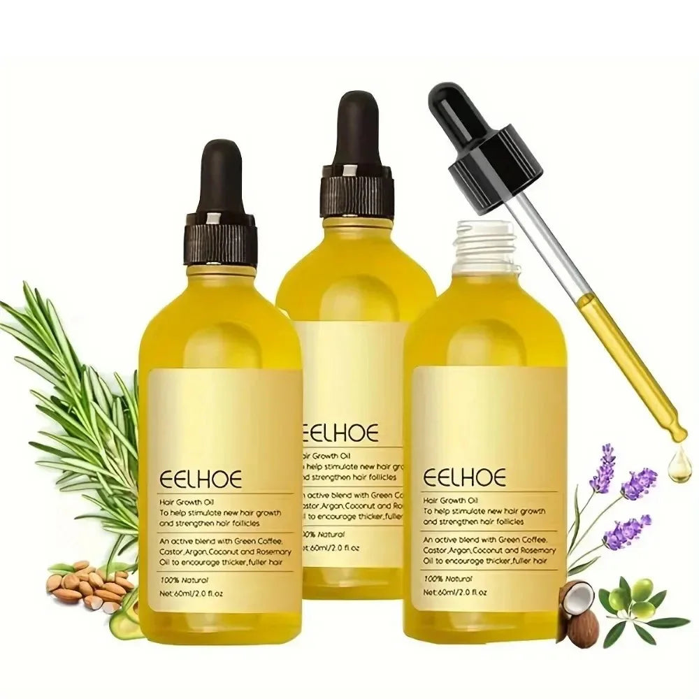 1/2/3pcs Natural Hair Growth Oil Rosemary Anti Hair Loss Regrowth Moisturizing Repair Anti Baldness Fast Hair Growth Serum Oil Peaceful Pleasures Health and Wellness