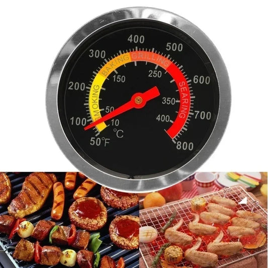 Metal Barbecue Stove Thermometer Stainless Steel Heat-resistant Peaceful Pleasures Health and Wellness