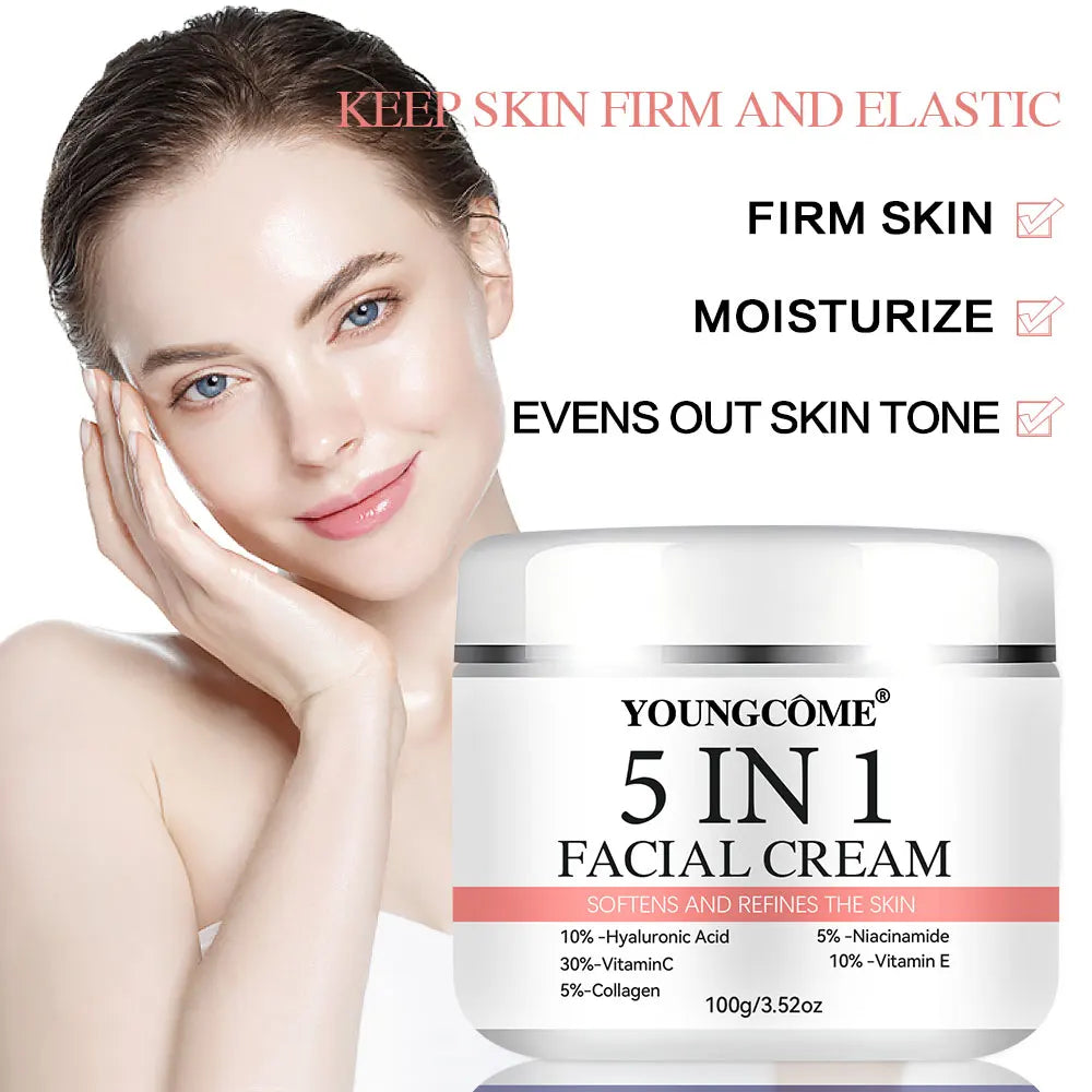 5-in-1 Firming Face Serum – Vitamin C & Hyaluronic Acid Face Serum Peaceful Pleasures Health and Wellness